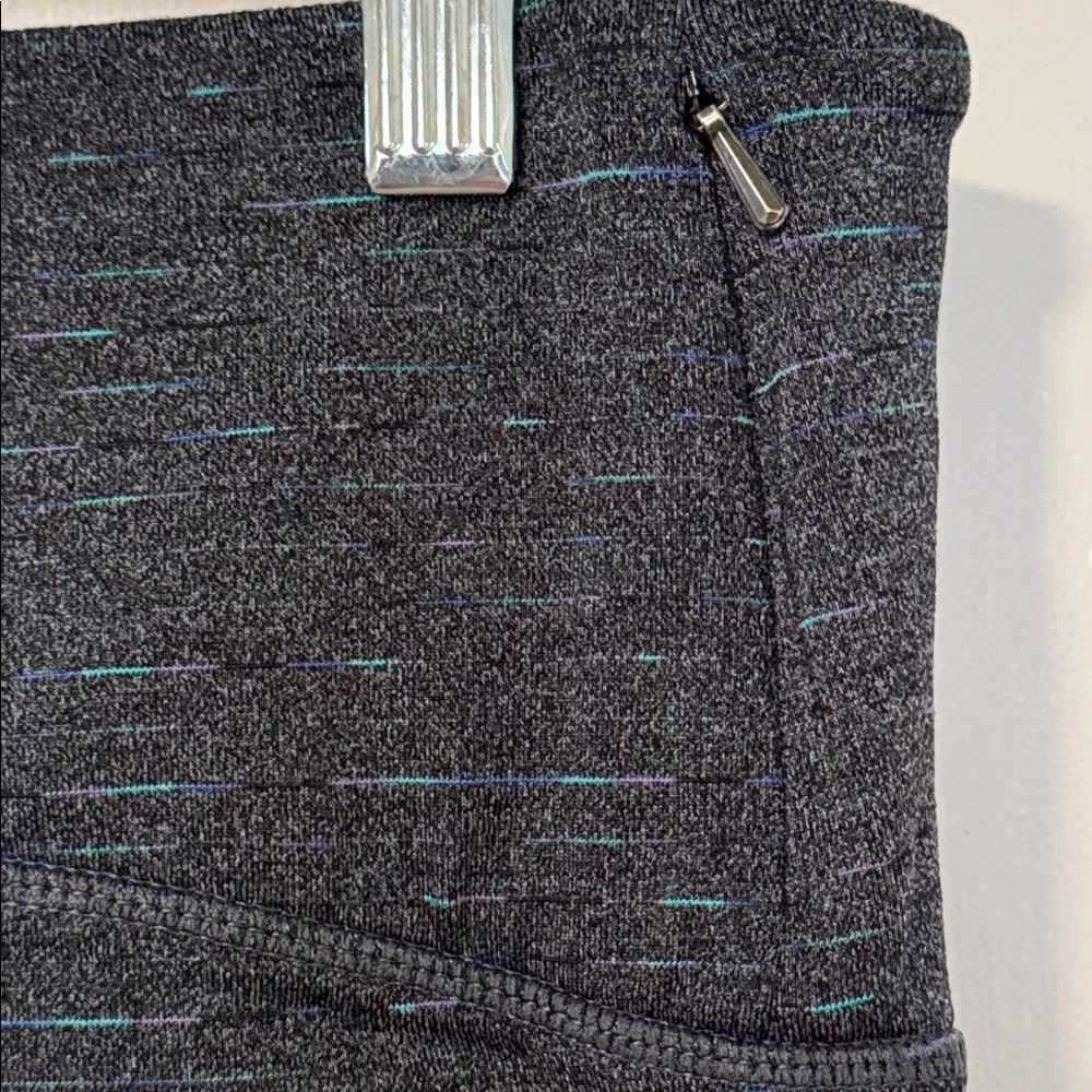 Tuff Athletics Leggings w Zip Security Pocket Gray Micro Stripe Women’s XL - Picture 7 of 12